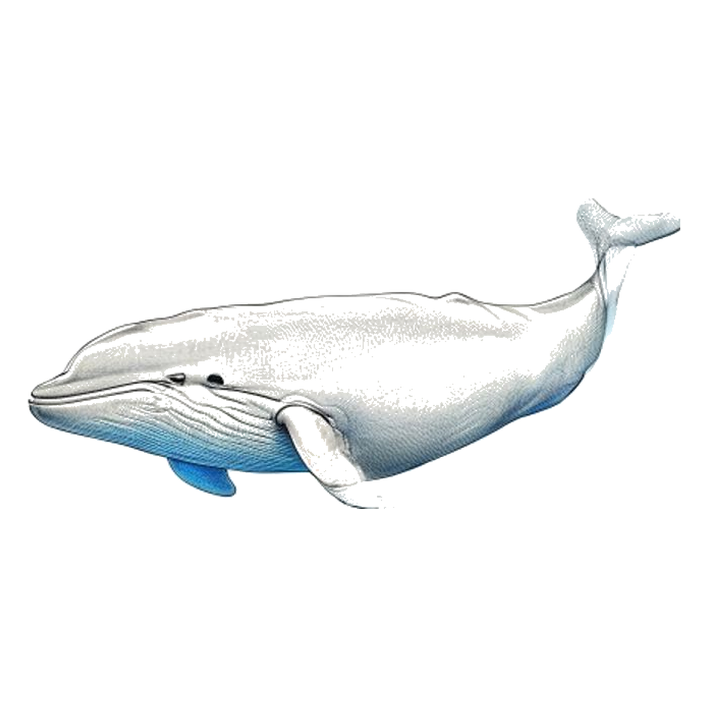 Blue sketch illustration of Beluga whale