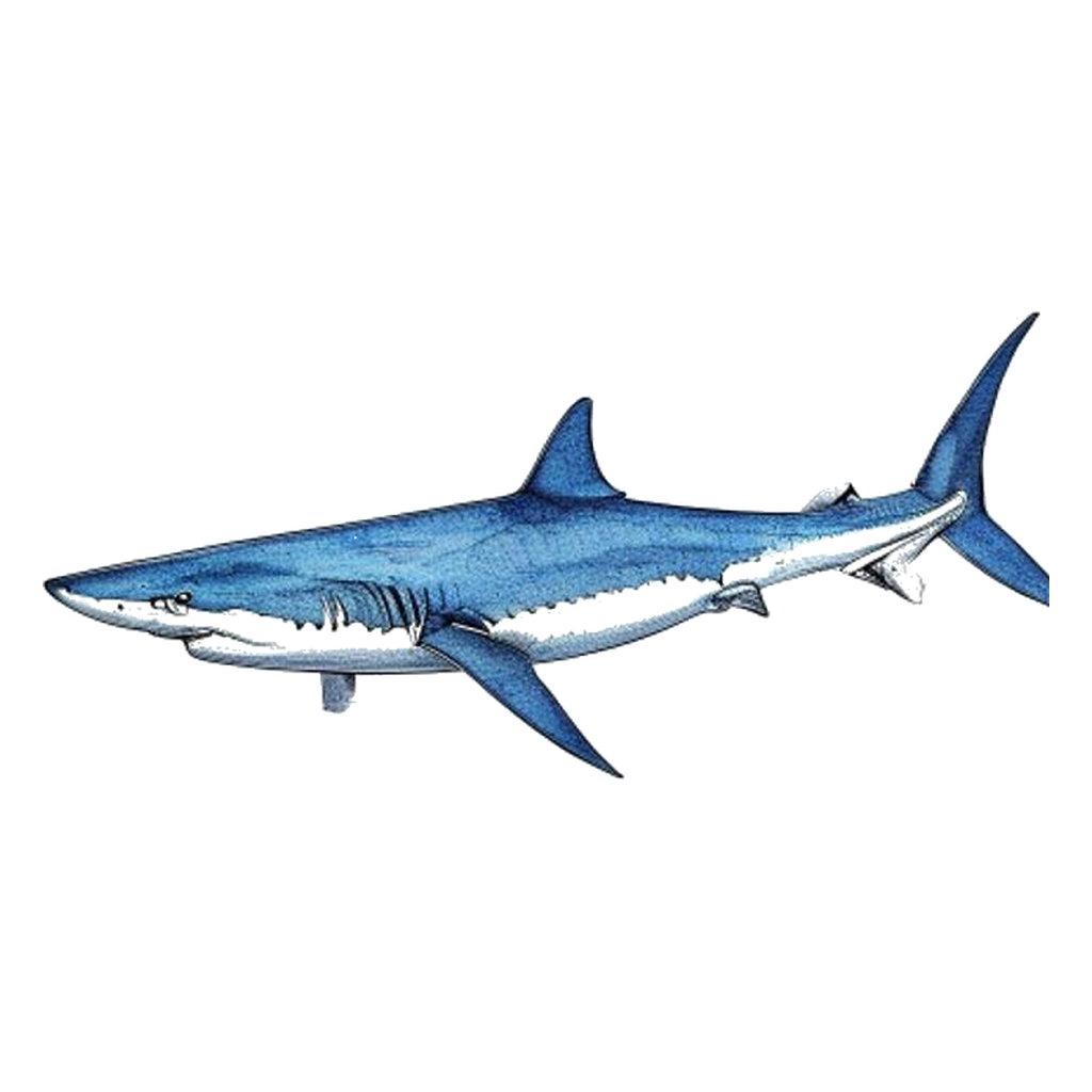 Blue sketch illustration of Blue shark