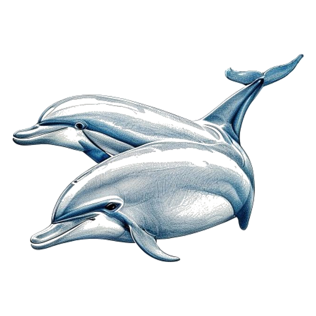 Blue sketch illustration of Dolphin
