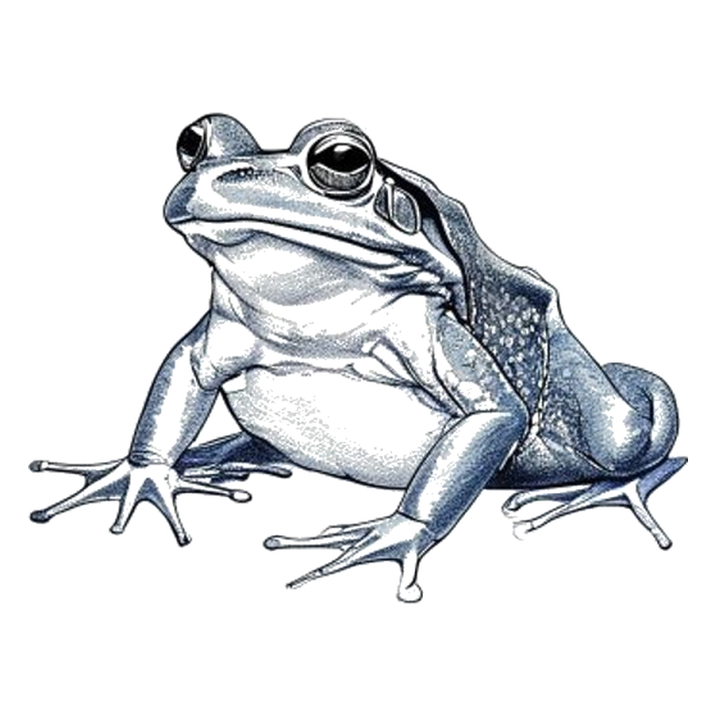 Blue sketch illustration of Frog
