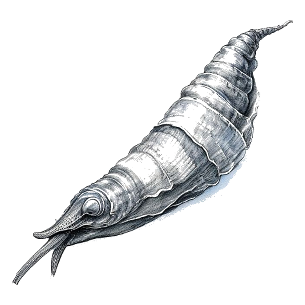 Blue sketch illustration of Geoduck