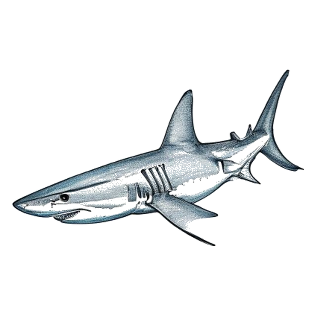Blue sketch illustration of Hammerhead shark