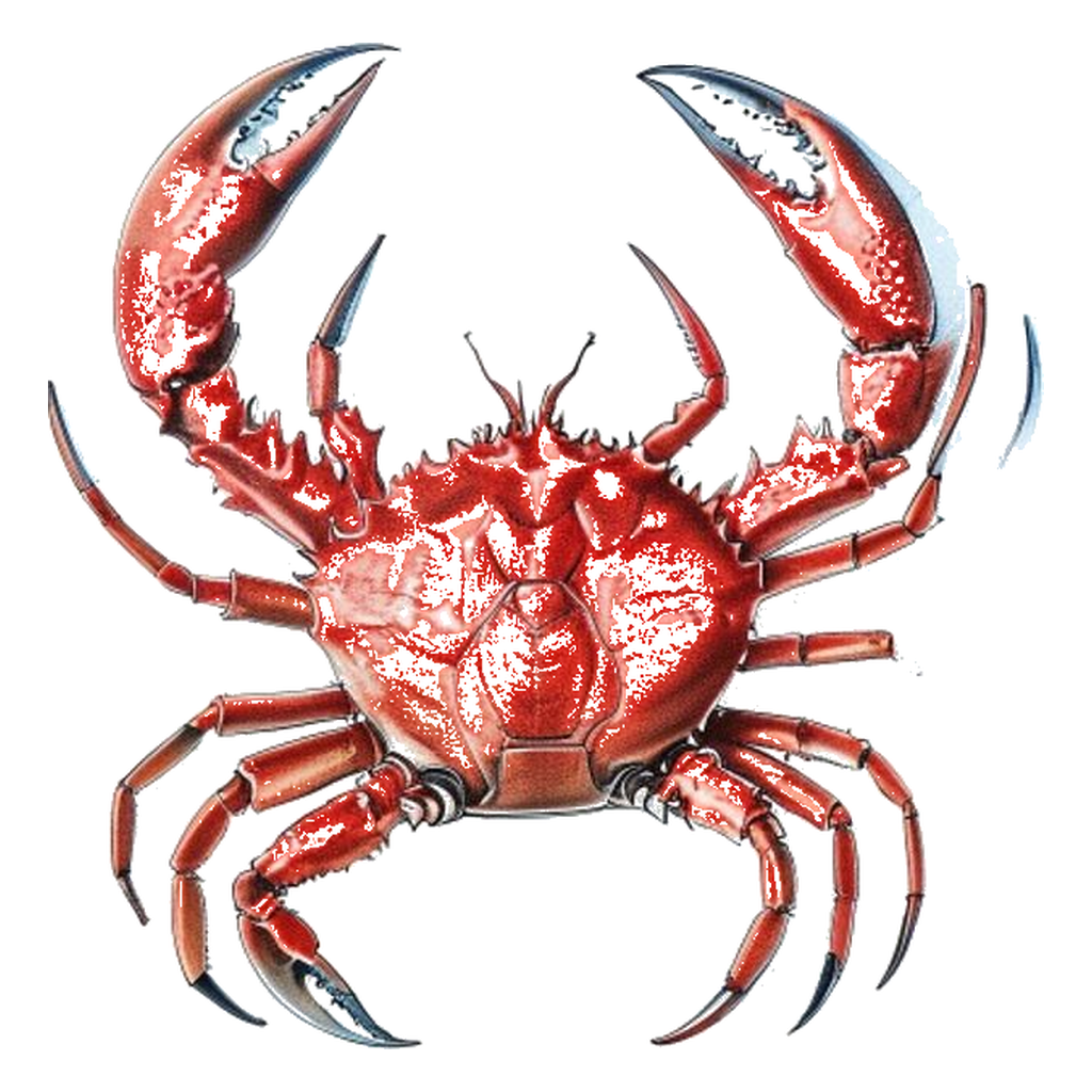 Blue sketch illustration of King crab