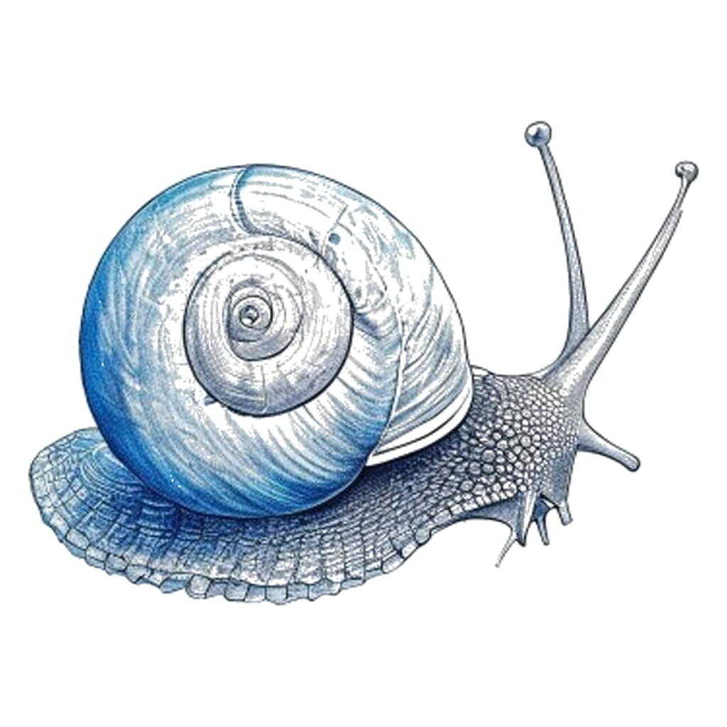 Blue sketch illustration of Moon snail