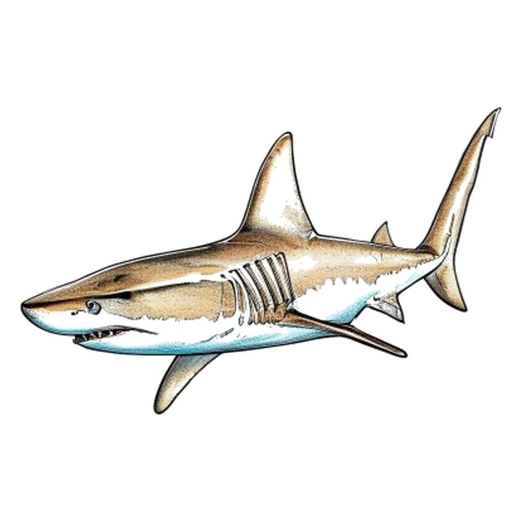Blue sketch illustration of Nurse shark
