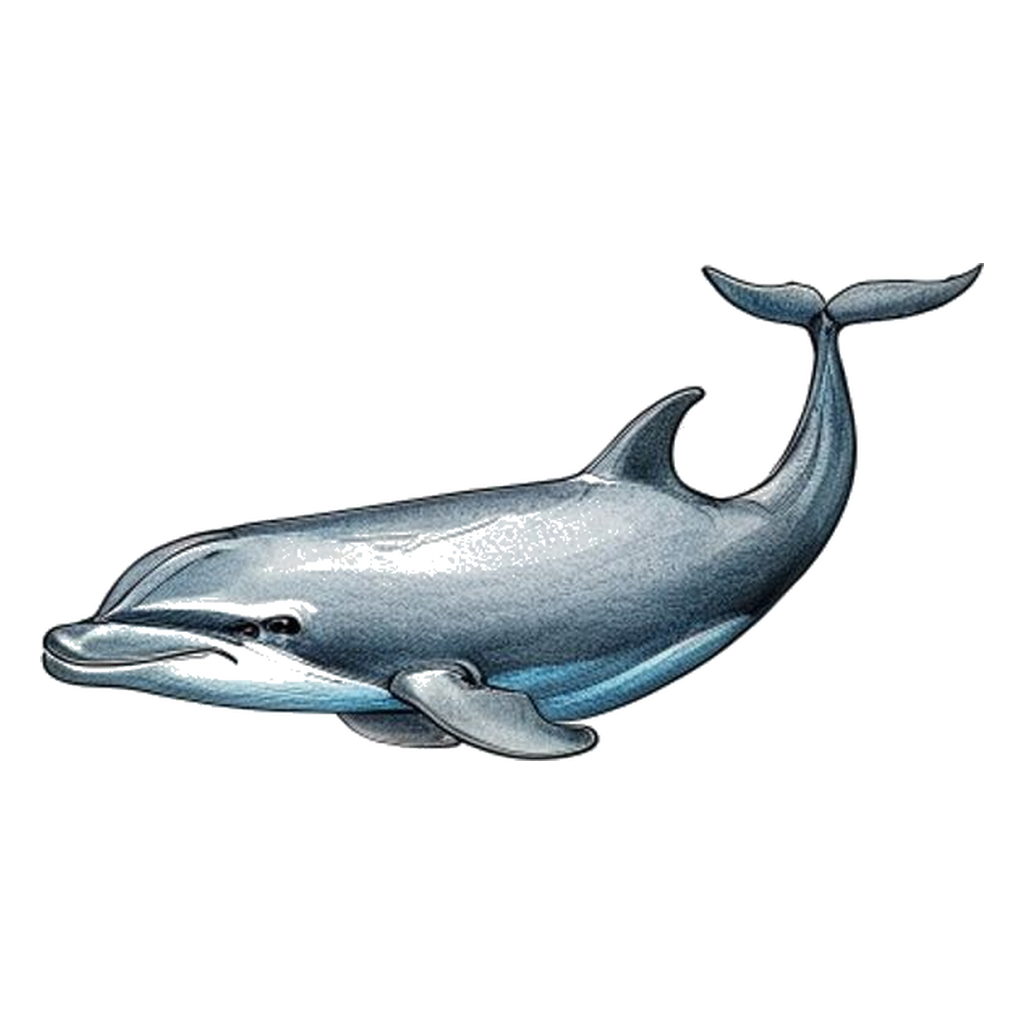 Blue sketch illustration of Porpoise