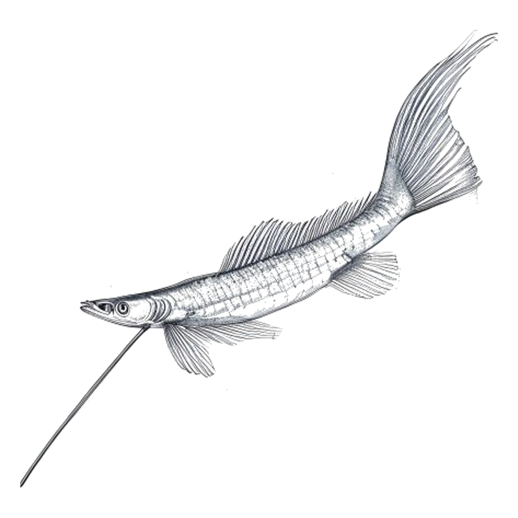 Blue sketch illustration of Reedfish