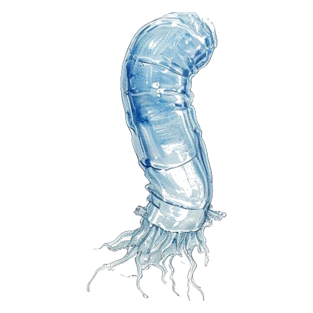 Blue sketch illustration of Salp