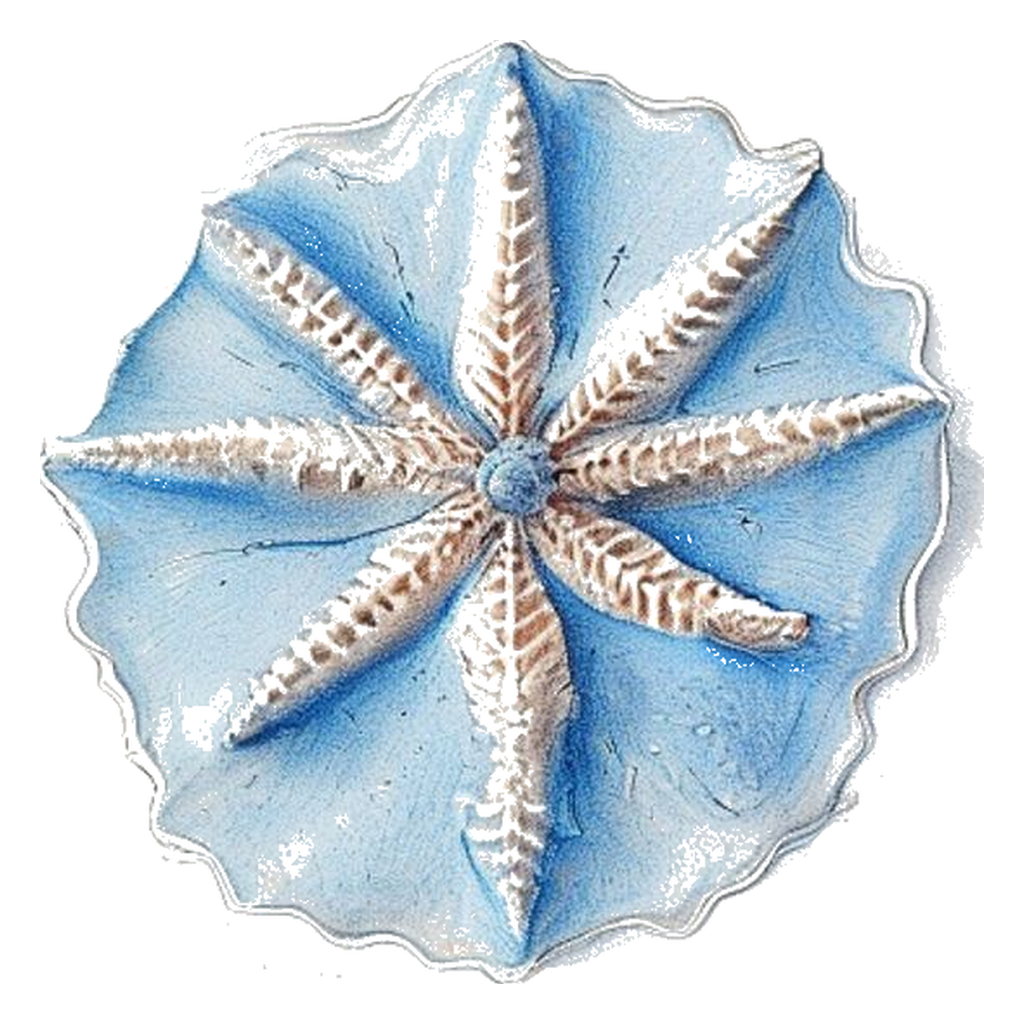 Blue sketch illustration of Sand dollar