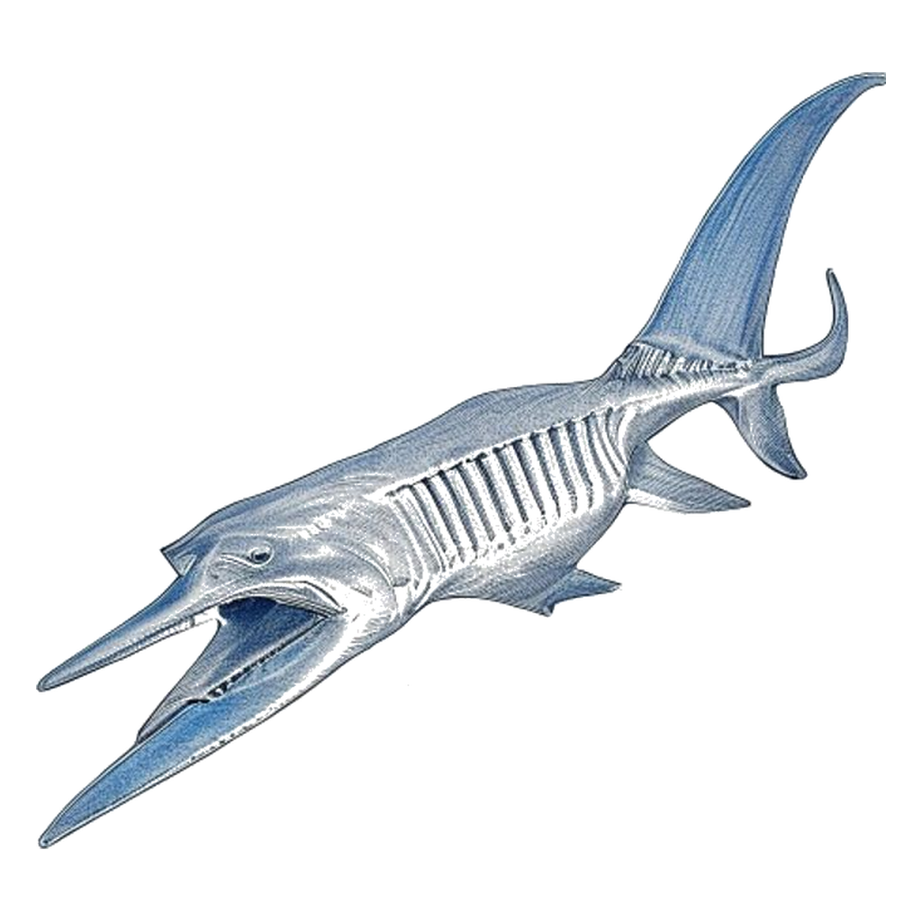 Blue sketch illustration of Sawfish