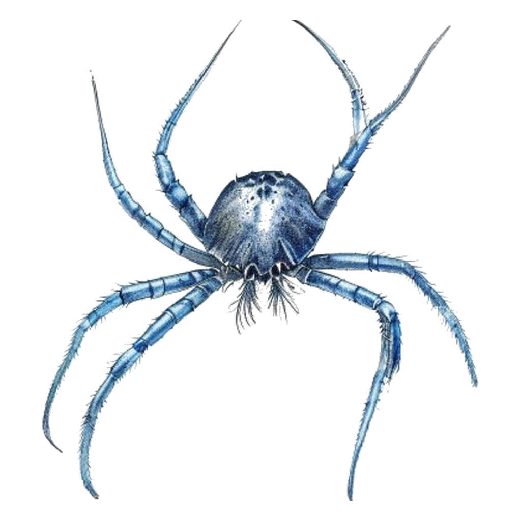 Blue sketch illustration of Sea spider