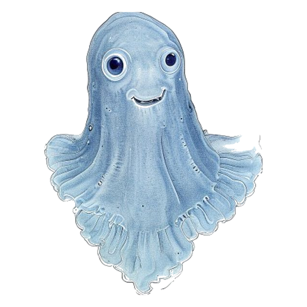 Blue sketch illustration of Sea squirt