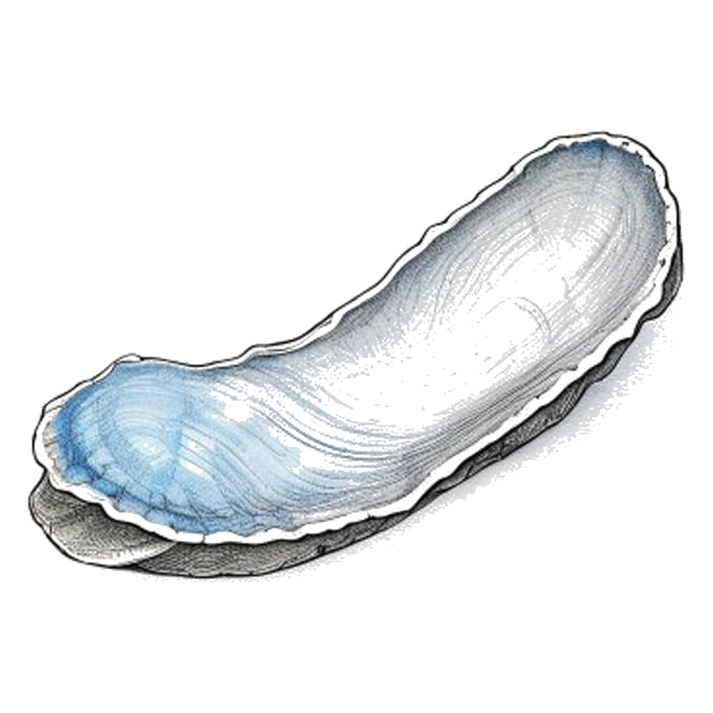 Blue sketch illustration of Slipper shell