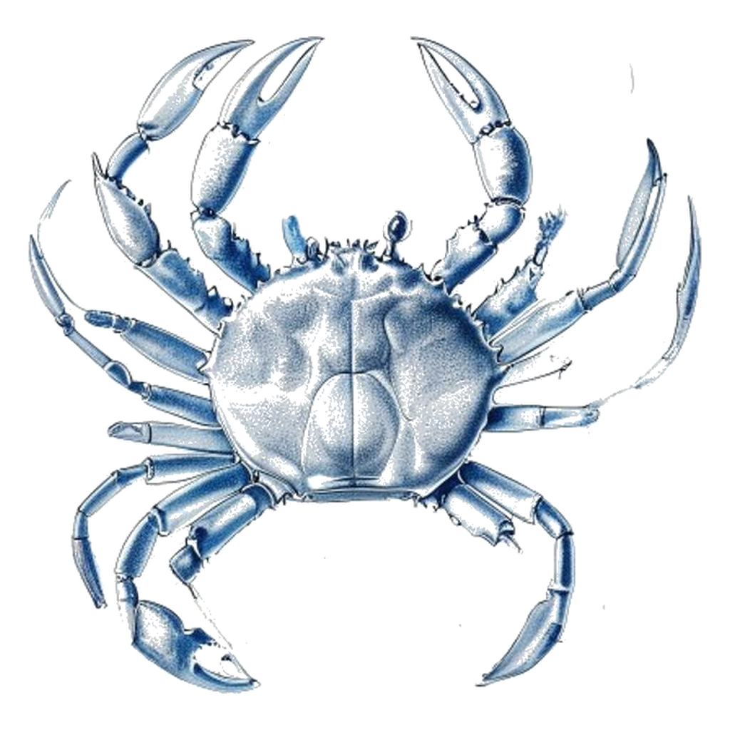 Blue sketch illustration of Snow crab