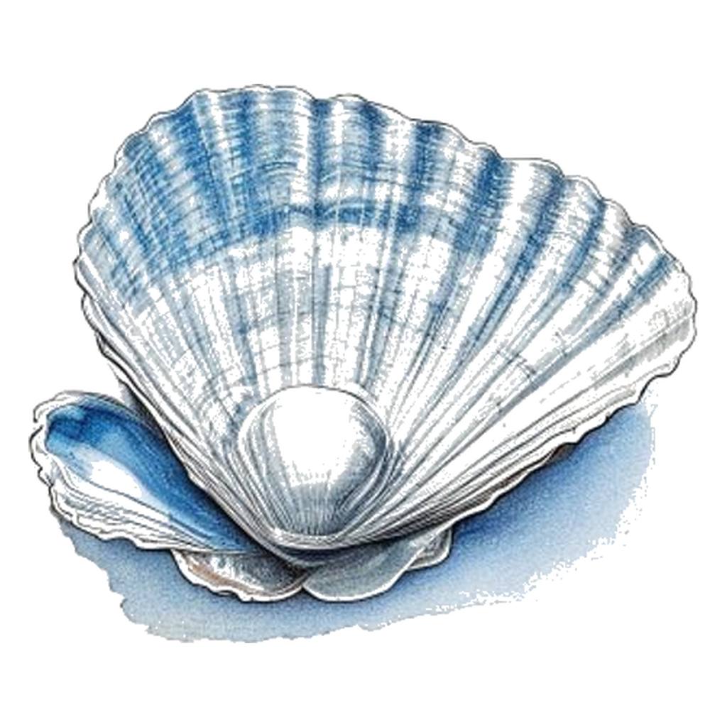 Blue sketch illustration of Surf clam