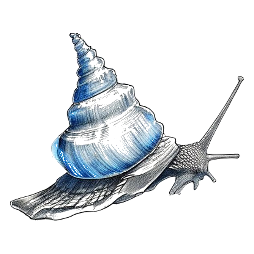 Blue sketch illustration of Top shell