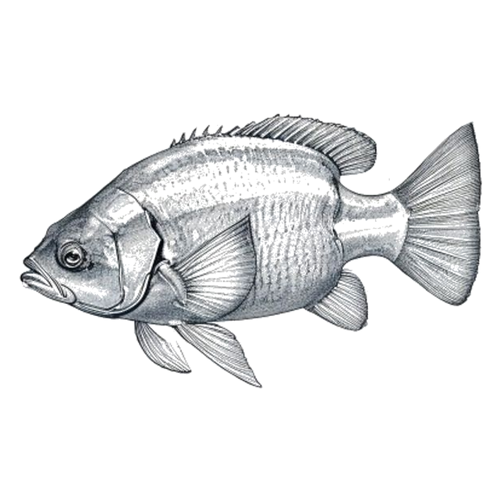 Blue sketch illustration of Trunkfish