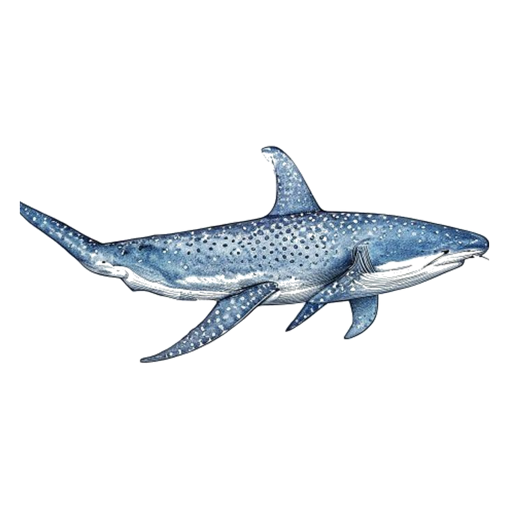 Blue sketch illustration of Whale shark